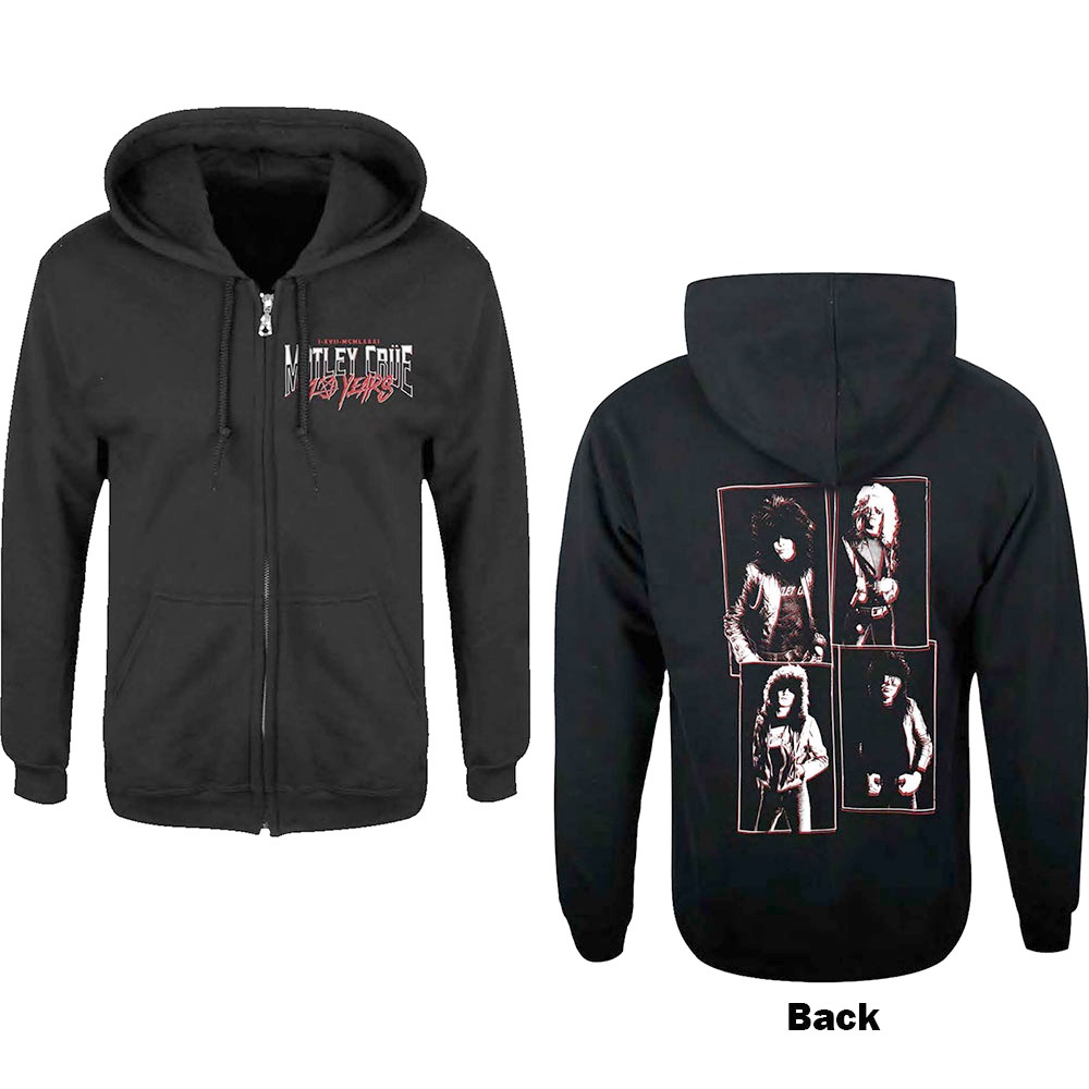 Motley Crue - 40 Years Kapuzenpullover mit Reißverschluss - Schwarz
